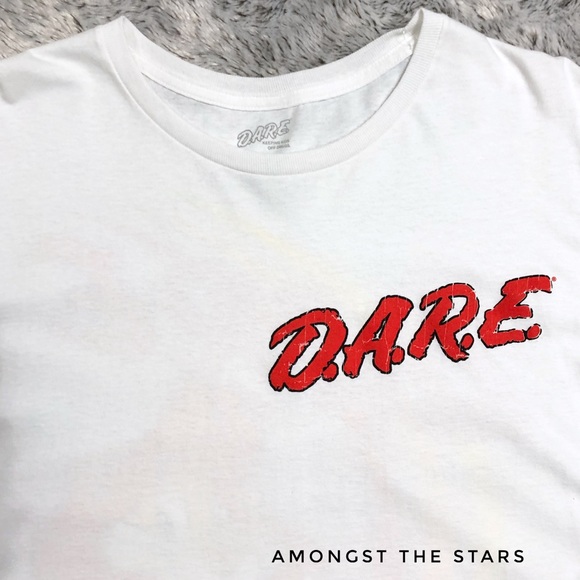D.A.R.E. Tiger Vintage Print White T-Shirt Tee - Picture 4 of 9